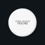 Binary Decision Yes No Minimalist Typewriter  Magnet<br><div class="desc">Anchor your logic. A high-quality magnet featuring sharp,  high-contrast typewriter typography,  perfect for file cabinets,  command centers,  or the office breakroom.</div>