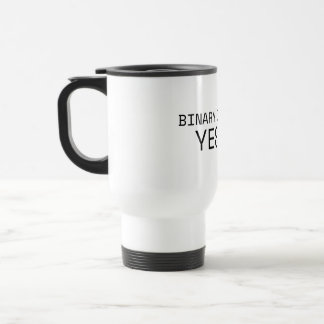 Binary Decision Yes No Minimalist Typewriter Travel Mug