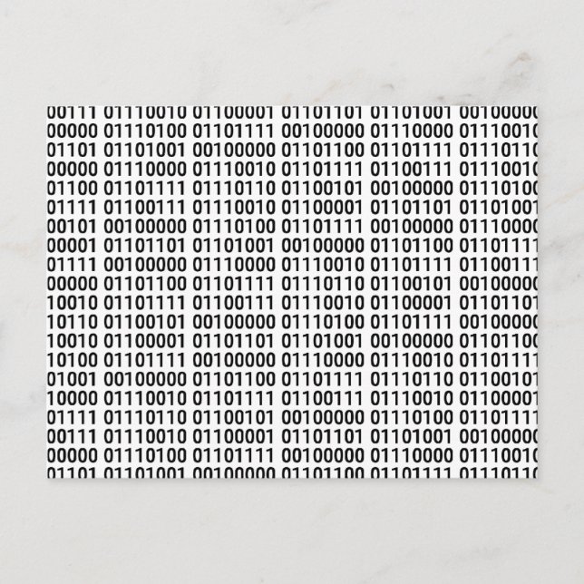 Binary: I Love To Program Postcard (Front)