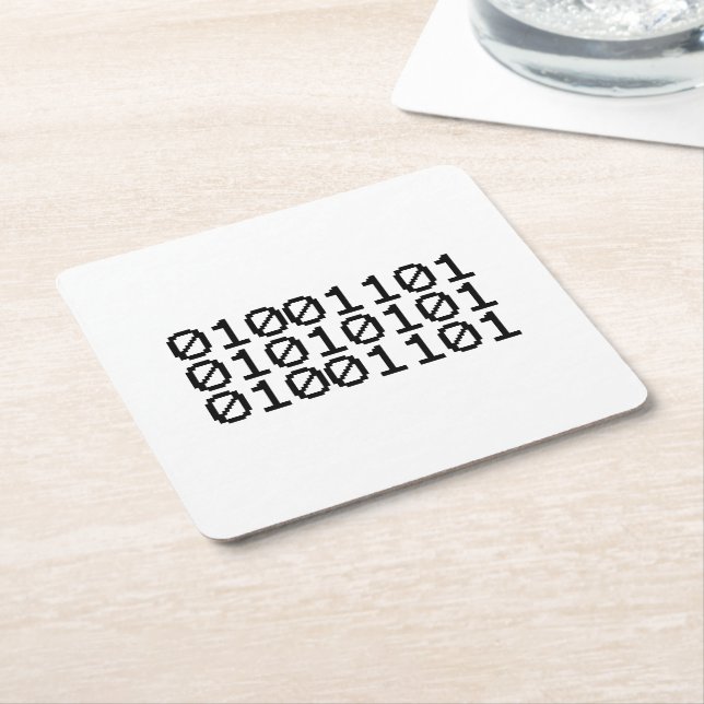 BINARY MUM SQUARE PAPER COASTER (Angled)