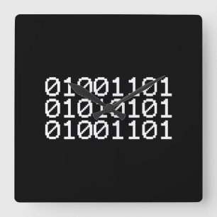 BINARY MUM SQUARE WALL CLOCK