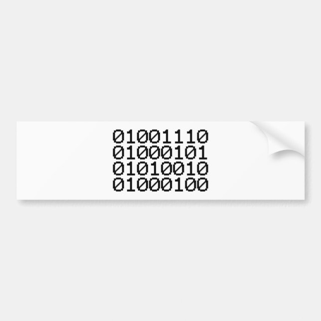 BINARY NERD BUMPER STICKER (Front)