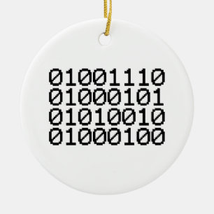 BINARY NERD CERAMIC TREE DECORATION