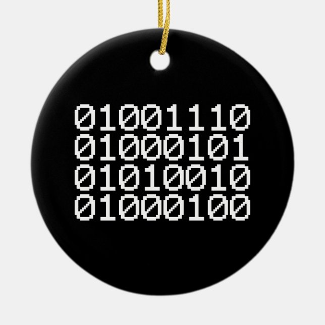 BINARY NERD CERAMIC TREE DECORATION (Front)