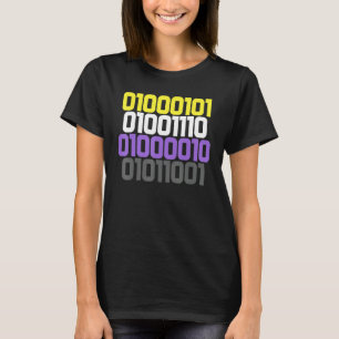 Binary Number With Enby Flag Color Nonbinary LGBT  T-Shirt