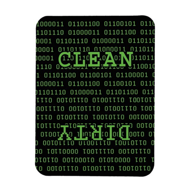 Binary Program Geek Clean Dirty Dishwasher Magnet (Vertical)
