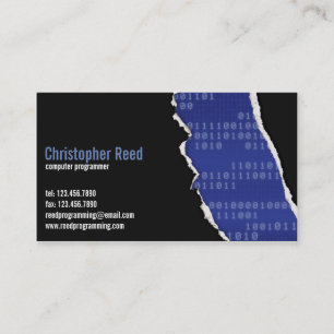 Binary Rip - Blue Business Card