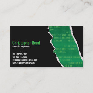 Binary Rip - Green Business Card