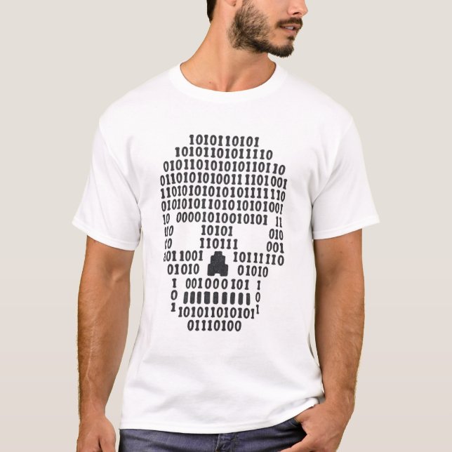 Binary Skull  T-Shirt (Front)