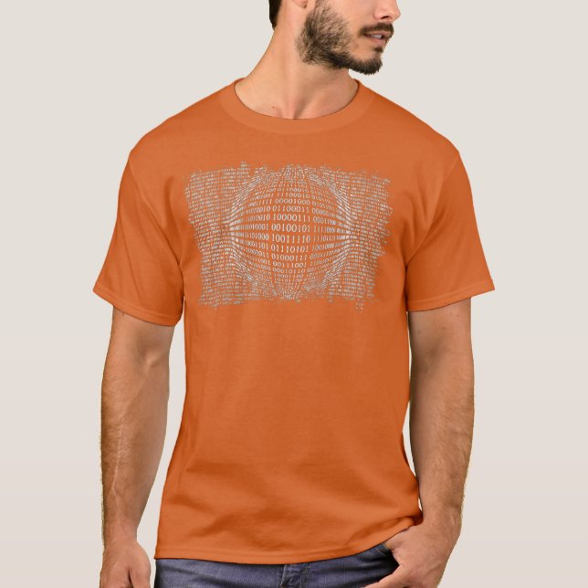 Binary Sphere Computer Programmer Coder Geek T-Shirt (Front)