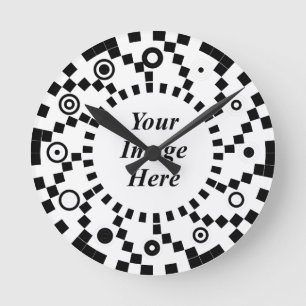 Binary Spheres Spiral Wave by Kenneth Yoncich Round Clock