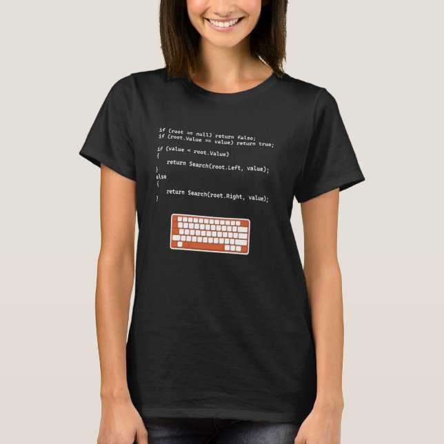 Binary Tree C# Search Node Programming Software En T-Shirt (Front)