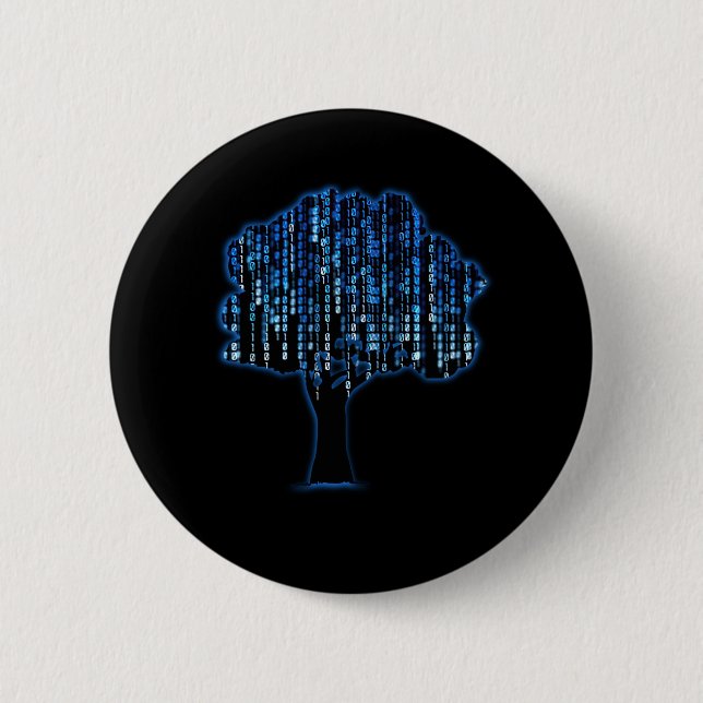 Binary Tree Coding Computer Programmer 6 Cm Round Badge (Front)