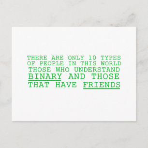 Binary vs. Friends Postcard