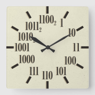 Binary Wall Clock, Square Square Wall Clock