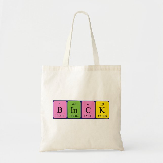 Binck periodic table name tote bag (Front)