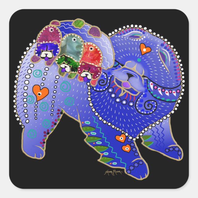 BINDI CHOW FAMILY square stickers (Front)