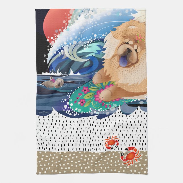 BINDI CHOWABUNGA - Chow kitchen or dog show towel (Vertical)