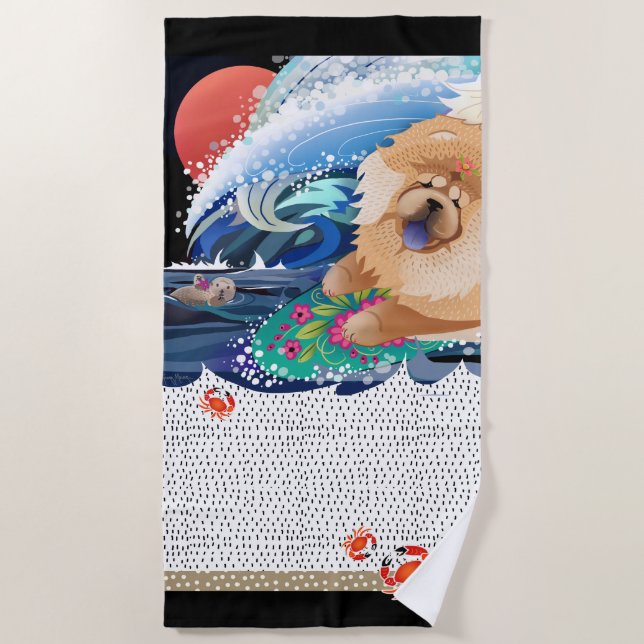 BINDI CHOWABUNGA - Chow lg beach towel (Front)