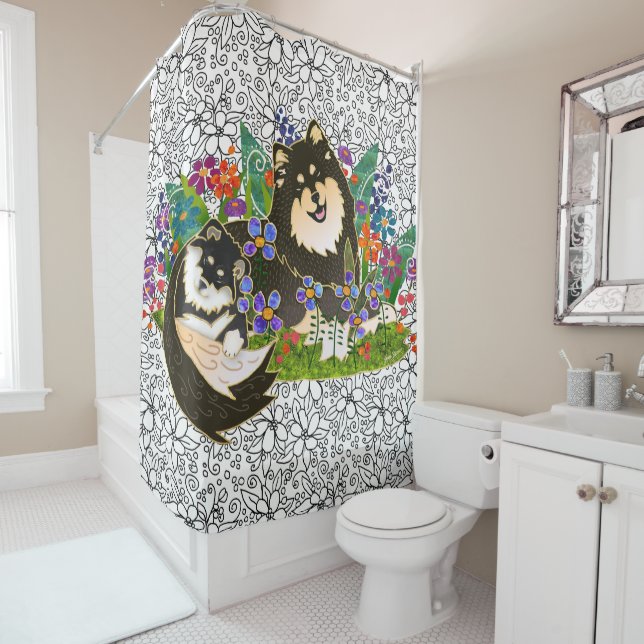 BINDI  Finnish Lapphund shower curtain (In Situ)