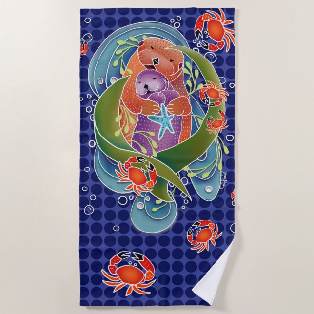 BINDI SEA OTTERS  beach towel (Front)