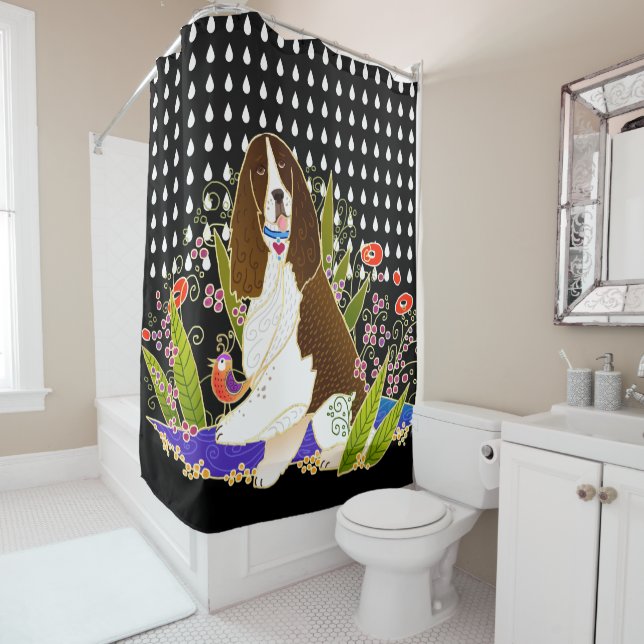 BINDI SPRINGER SPANIEL -shower curtian Shower Curtain (In Situ)