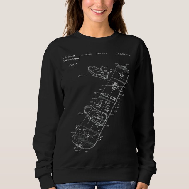Binding Mechanism for a Snowboard Patent Poster Sweatshirt (Front)