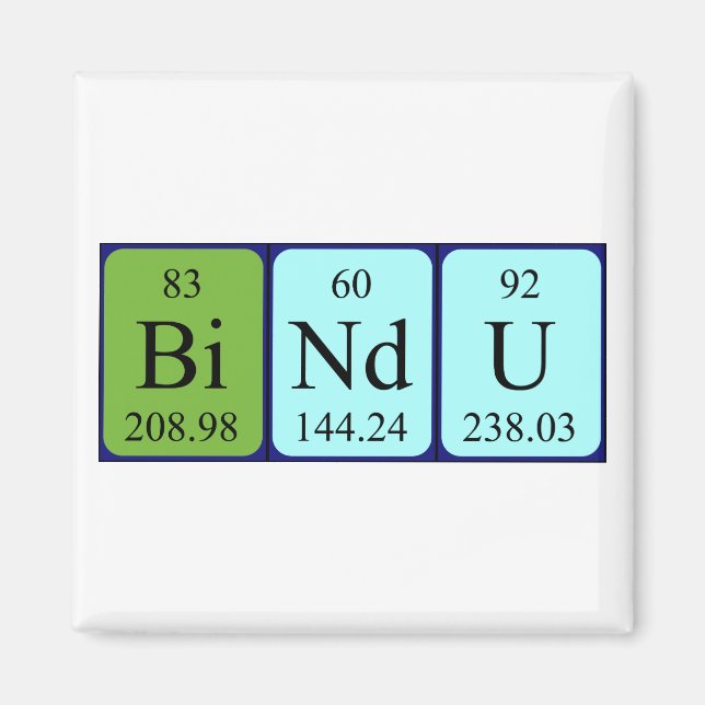 Bindu periodic table name magnet (Front)