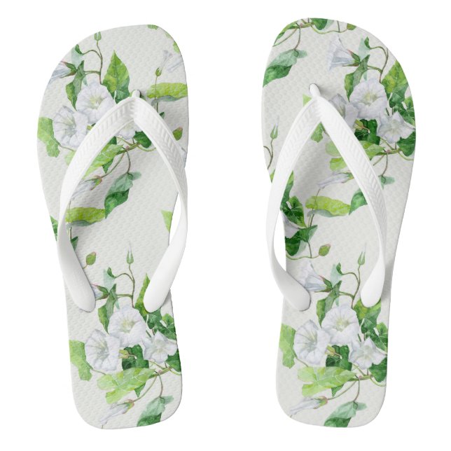 Bindweed white flower jandals (Footbed)