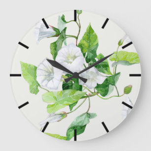 Bindweed white flower large clock