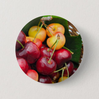 Bing And Rainier Cherries 6 Cm Round Badge