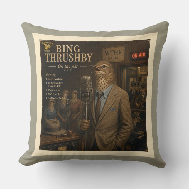 Bing Thrushby Album: a Parody Cushion (Front)