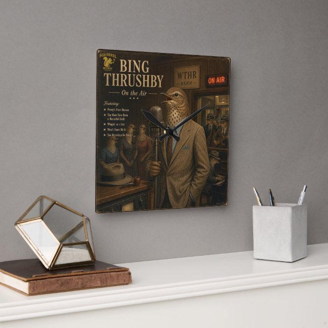 Bing Thrushby Album: a Parody Square Wall Clock (Office)