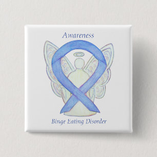 Binge Eating Disorder Awareness Ribbon Angel Pin