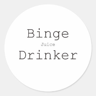 Binge Juice Drinker Black Blue Red Classic Round Sticker