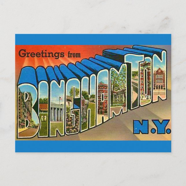 Binghamton NY Vintage Postcard (Front)