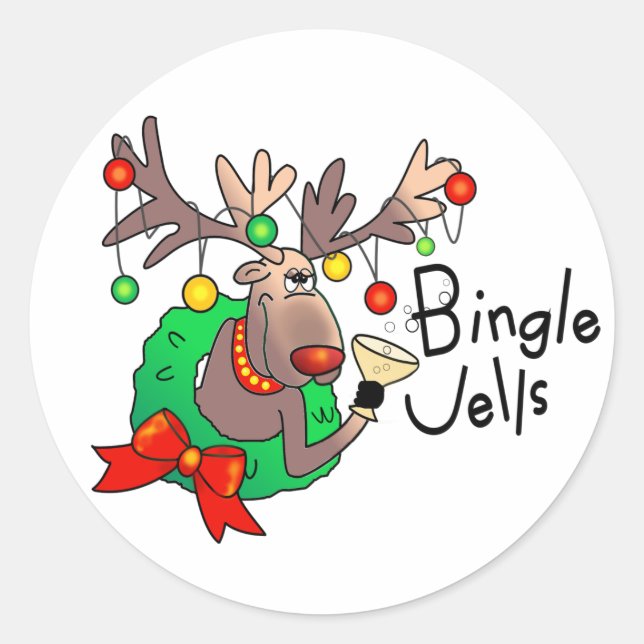 BINGLE JELLS by SHARON SHARPE Classic Round Sticker (Front)