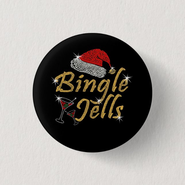 Bingle Jells Tipsy Christmas 3 Cm Round Badge (Front)