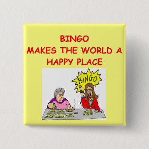 bingo 15 cm square badge
