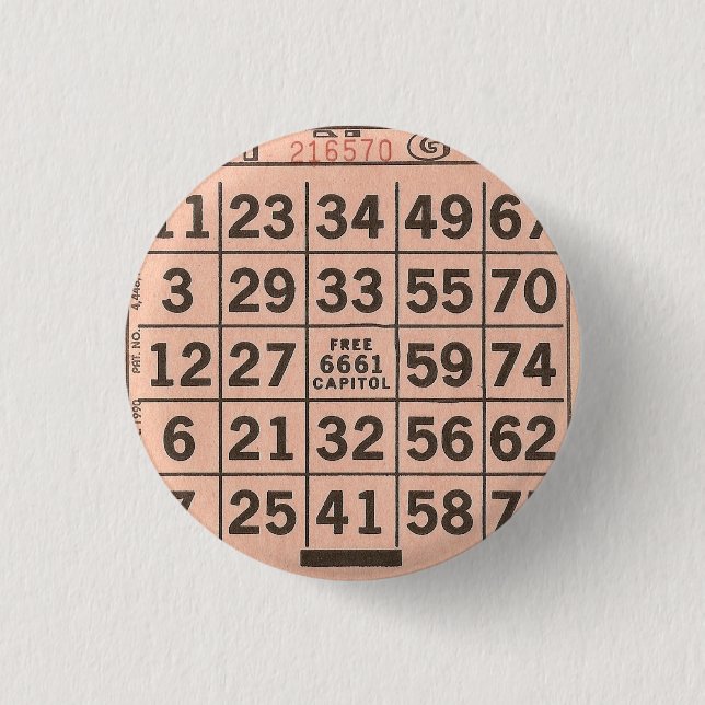 BINGO 3 CM ROUND BADGE (Front)
