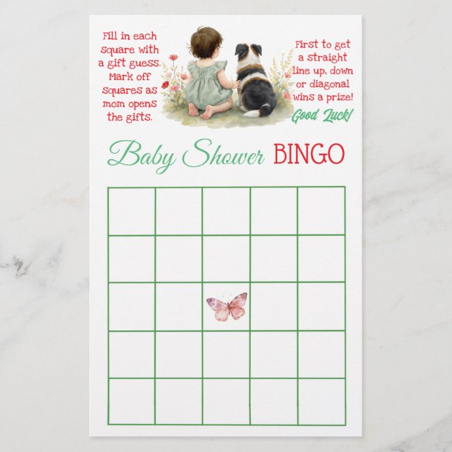  Bingo and Who Knows Mommy Best | Baby Shower Flyer (Front)