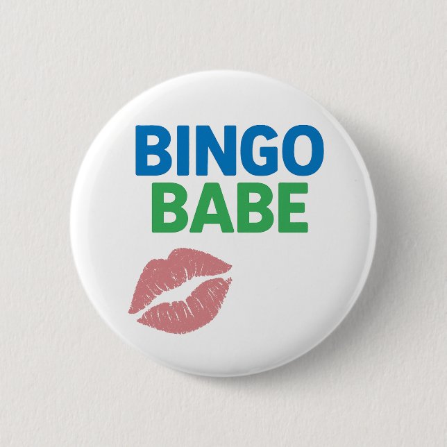 Bingo Babe Cute and Confident Bingo Lover 6 Cm Round Badge (Front)