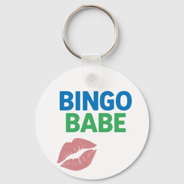 Bingo Babe Cute and Confident Bingo Lover Key Ring (Front)