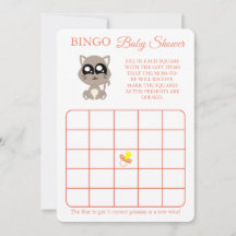 Bingo, Baby Shower Game Card Flyer, Cat