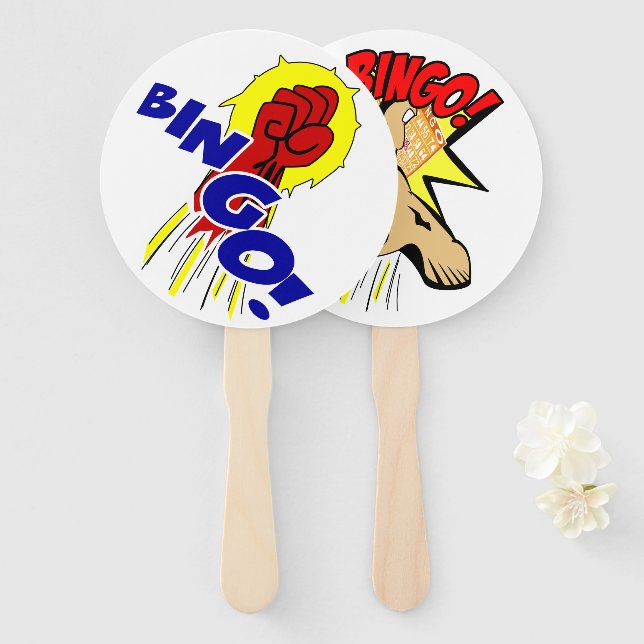 Bingo Ball Hand Fan Action Fist & Foot! (Front and Back)