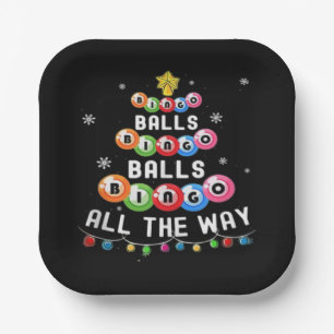 Bingo Balls Bingo All The Way Paper Plate