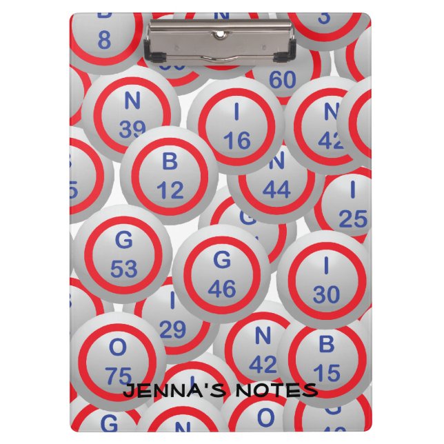 Bingo Balls Clipboard (Front)