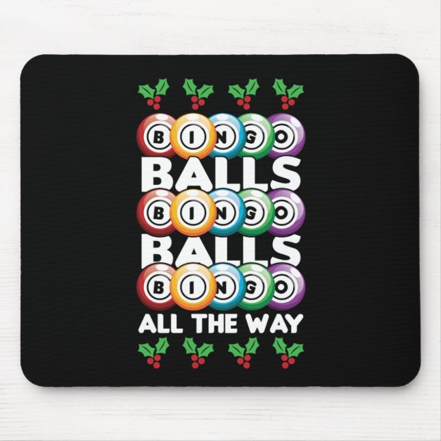 Bingo Balls Lucky Game Player Gambler Gift Mouse Pad (Front)