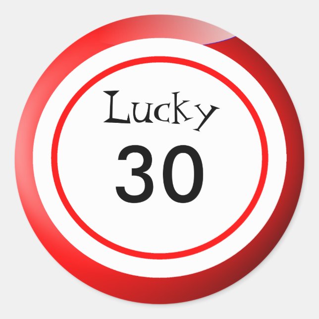 Bingo Balls Lucky Numbers Fun Classic Round Sticker (Front)