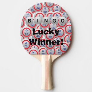 Bingo Balls Lucky Winner Cuss Out Ping Pong Paddle